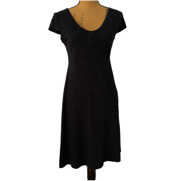 Toad&Co Rosemarie Charcoal Heather Grey Pull-on Casual Cap Sleeves Dress S - Picture 2 of 11
